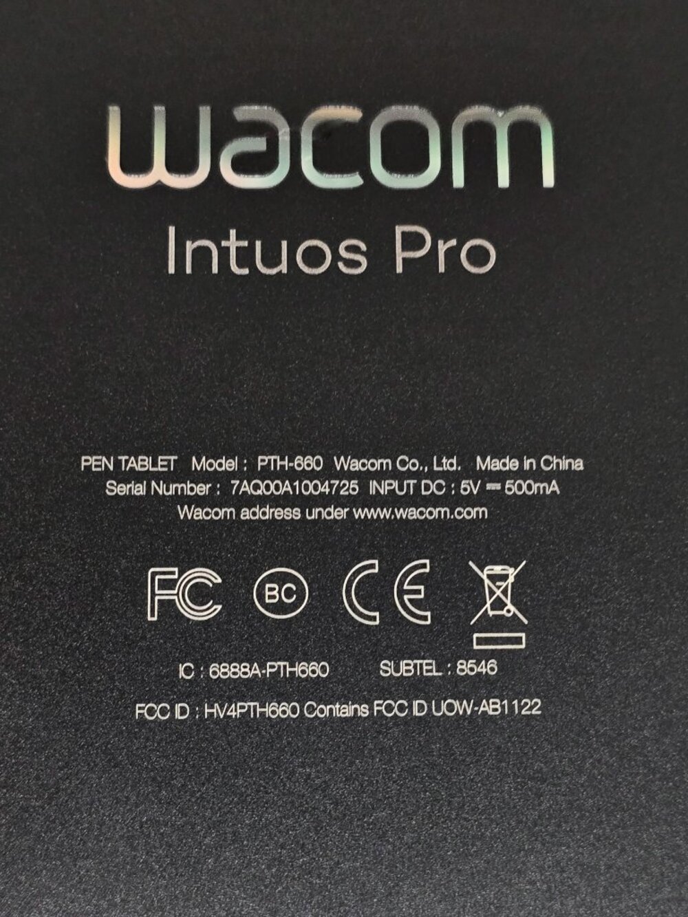 wacom intuous pro pen drawing tablet Model PTH-660